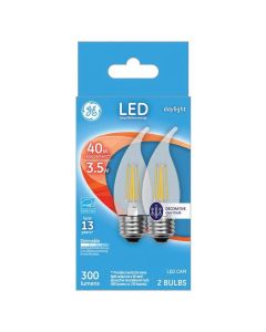 GE C10 CAM LED Bulb Daylight 40 Watt Equivalence 2 pk