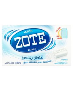 Jabon Zote Blanco, Finas Escamas Para Lavadora, Laundry Flakes for Washiing Machines, 17.6 Oz"