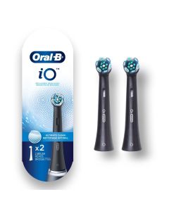 Oral-B iO Ultimate Clean Replacement Brush Heads, Black, 2 Count"