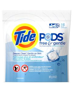 TideÂ® PODS Free & Gentle Laundry Detergent Pacs 16 ct Bag