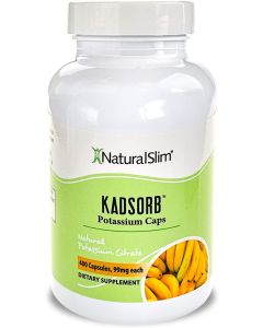 NaturalSlim KADSORB Natural Potassium Citrate Capsules - 99 mg, 400 Capsules (1 Pack)"