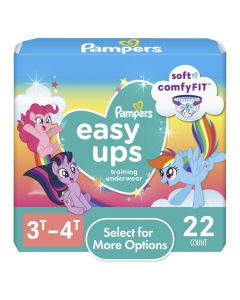 Pampers Easy Ups Girls Potty Training Pants - Size 3T-4T, 22 Count, My Little Pony 3T-4T (Select for More Options)"