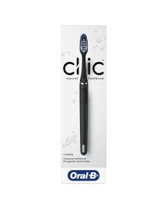 Oral-B Clic Manual Medium Bristle Toothbrush with Magnetic Holder, Matte Black"