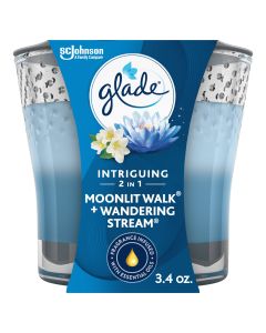 Glade 2in1 Jar Candle 1 ct, Moonlit Walk & Wandering Stream, 3.4 oz. Total, Air Freshener"