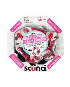 Scunci The Original Scrunchie Comfy Stretch Reflective Hair Tie, 2 pcs"