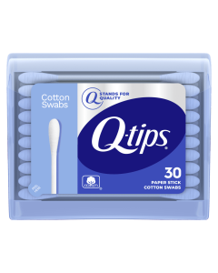 Q-tips Travel Size Toiletries Cotton Swabs, Original, for Home, First Aid and Beauty, 100% Cotton, 30 Count"