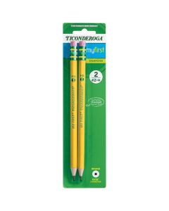 Ticonderoga My First Beginner Pencils, Sharpened #2 Lead, Yellow, 2 Count"