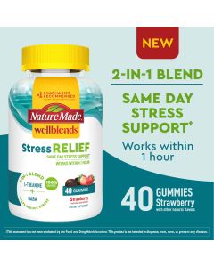 Nature Made Wellblends Stress Relief Gummies, Stress Support Supplement, 40 Count"