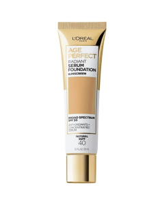 L'Oreal Paris Age Perfect Radiant Serum Foundation Makeup, 40 Natural Buff, 1 fl oz"