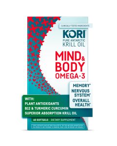 Kori Krill Mind & Body Supplement for Memory, Attention & Overall Health with Omega-3, 60 Count"