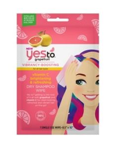 Yes To Grapefruit Vibrancy Boosting Vitamin C Brightening and Refreshing Dry Shampoo Wipe for All Hair Types