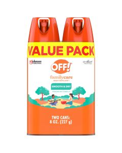 OFF! FamilyCare Mosquito Repellent Smooth & Dry Non-Greasy Spray, 4 oz, 2 Count"