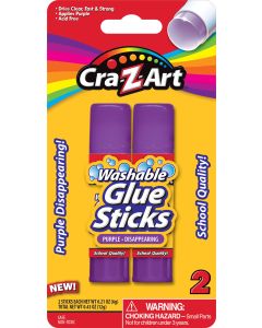 Cra-Z-Art Washable Glue Sticks, Disappearing Purple, 2 Count, 1.5oz"