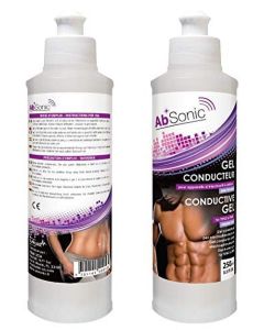 Absonic - Conductive Gel for Electrodes, Abs Stimulators, TENS, EMS, NuFace & Cavitation Devices - 2 x 250 ml (2 x 8.5 oz) - Paraben-Free"