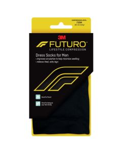 FUTURO Dress Socks, Large, Firm Compression, Black, Male"