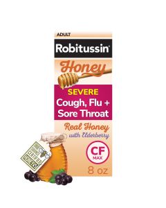 Robitussin Severe Cough Cold and Flu Medicine With Honey, Elderberry, 8 Fl Oz"