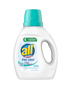 all Liquid Laundry Detergent, Free Clear with Odor Relief, 36 Fluid Ounces, 20 Loads"