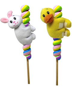 Albert's Easter Plush Rabbit and Duck with Lollipop 1.76 oz.