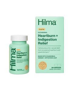 Hilma Occasional Heartburn + Indigestion Relief Herbal Supplement Vegan Capsules, Doctor Formulated, 28 Count"