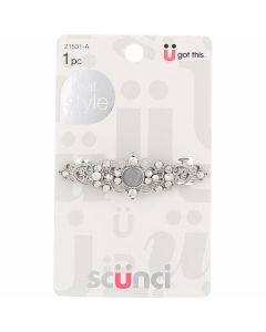 Scunci Real Style Fashion Barrette, Studded, 21531-A"