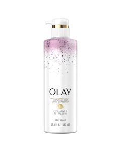 Olay Exfoliating & Revitalizing Body Wash with Himalayan Salt, Pink Grapefruit, and Vitamin B3, 17.9 fl oz"