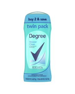 Degree Long Lasting Women's Antiperspirant Deodorant Stick Twin Pack, Shower Clean, 2.6 oz"