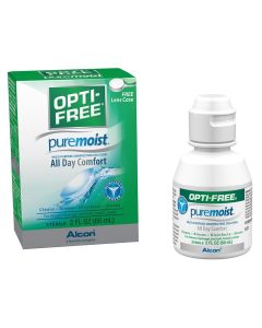 OPTI-FREE Puremoist All Day Comfort Contact Lens Cleaning Solution Trial Kit for Daily Use, 2 fl oz"