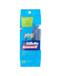 Gillette Sensor2 Pivoting Head + Lubrastrip Men's Disposable Razors, 12 Count"