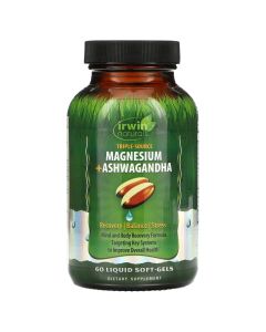 Irwin Naturals Triple Source Magnesium + Ashwagandha, 60 Liquid Soft-Gels"