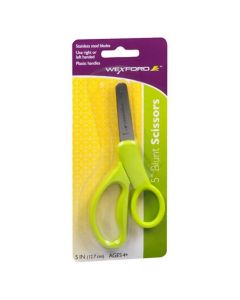 Wexford 5 Inch Blunt Scissors with Stainless Steel Blades and Plastic Handles for Ages 4+