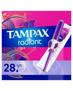 Tampax Radiant Tampons with LeakGuard Braid, Light Absorbency, 28 Count"