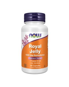 NOW Supplements, Royal Jelly 1500 mg with 10-HDA (Hydroxy-D-Decenoic Acid), 60 Veg Capsules"