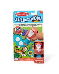 Melissa & Doug Sticker WOW!™ 24-Page Activity Pad and Sticker Stamper, 300 Stickers, Arts and Crafts Fidget Toy Collectible Character – Tiger"