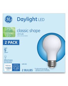 GE A21 E26 (Medium) LED Bulb Daylight 75 Watt Equivalence 2 pk