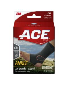 ACE Brand Compression Ankle Support L/XL, Breathable"