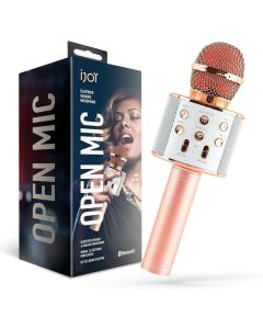 iJOY Karaoke Microphone Portable Wireless Karaoke Machine Speaker with Recorder Rose Gold