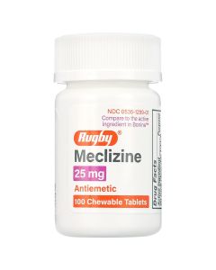 Rugby Meclizine 25 mg - 100 Chewable Tablets