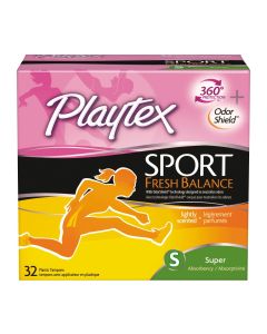 Playtex Sport Fresh Balance Plastic Tampons, Scented, Super, 32 Ct"