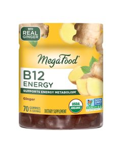 ​MegaFood Vitamin B12 Energy Gummies - Vegan - With Methyl B12 Vitamins to Support Cellular Energy Production - Ginger - Daily Vitamin B12 Supplement - USDA Organic - 70 Gummies, 35 Servings"