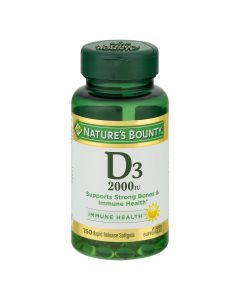 Nature's Bounty Vitamin D3 2000 IU Softgels, 150 Softgels"