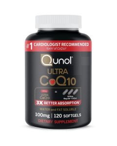 Qunol CoQ10 100mg Softgels, Ultra CoQ10 100mg, 3x Better Absorption, Antioxidant for Heart Health & Energy Production, Coenzyme Q10 Vitamins and Supplements, 4 Month Supply, 120 Count"