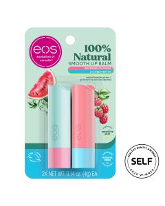 Eos 100% Natural Lip Balm - Watermelon Frosé & Lychee Martini | 0.14oz/2pk