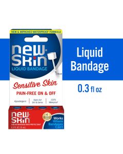 New-Skin Sensitive Skin Hypoallergenic Liquid Bandage for Minor Cuts and Scrapes, 0.3 oz, 1 Pack"