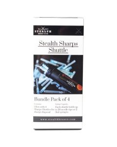 Stealth Bros 4 Travel Sharps Disposal Container Specially Designed for Diabetic Needles and Test Strips Compact Size for Travel and Daily Personal Use *EN