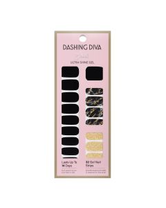 Dashing Diva Gloss Ultra Shine Gel Nail Strips, Black Obsidian, 32 Count"