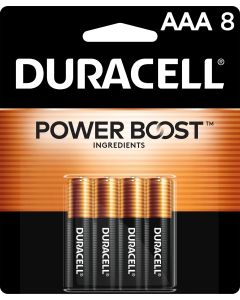 Duracell Coppertop AAA Battery with POWER BOOST™, 8 Pack Long-Lasting Batteries"