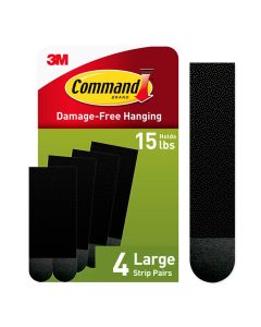 Command Large Picture Hangers, Black, Damage Free Hanging of Christmas Decorations, 4 Pairs"