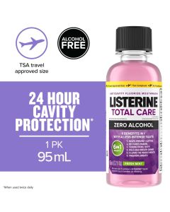 Listerine Total Care Zero Alcohol-Free Mouthwash, Fresh Mint, 95 mL"