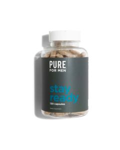 Pure for Men Original Vegan Cleanliness Stay Ready Fiber Supplement | Helps Promote Digestive Regularity | Psyllium Husk, Aloe Vera, Chia Seeds, Flaxseeds | Proprietary Formula | 120 Vegan Capsules"