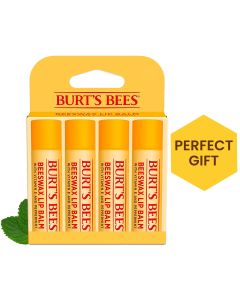 Burt's Bees Beeswax Lip Balm, for Back to School, 4 Tubes"